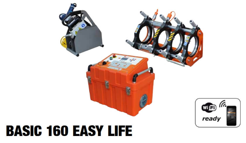 Стыковая сварочная машина BASIC 160 V2 EASY LIFE 230В, с полным комплектом вкладышей от 40мм до 140мм