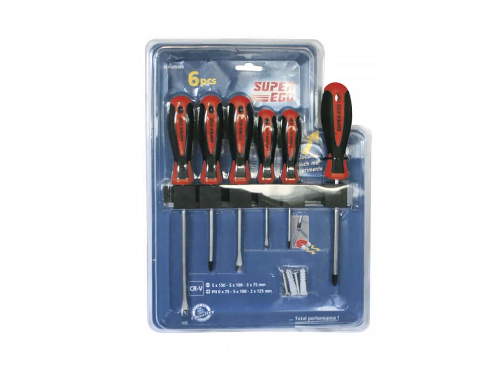 Набор крестовых РН и шлицевых отверток, 6 предметов SEH009300 SUPER-EGO