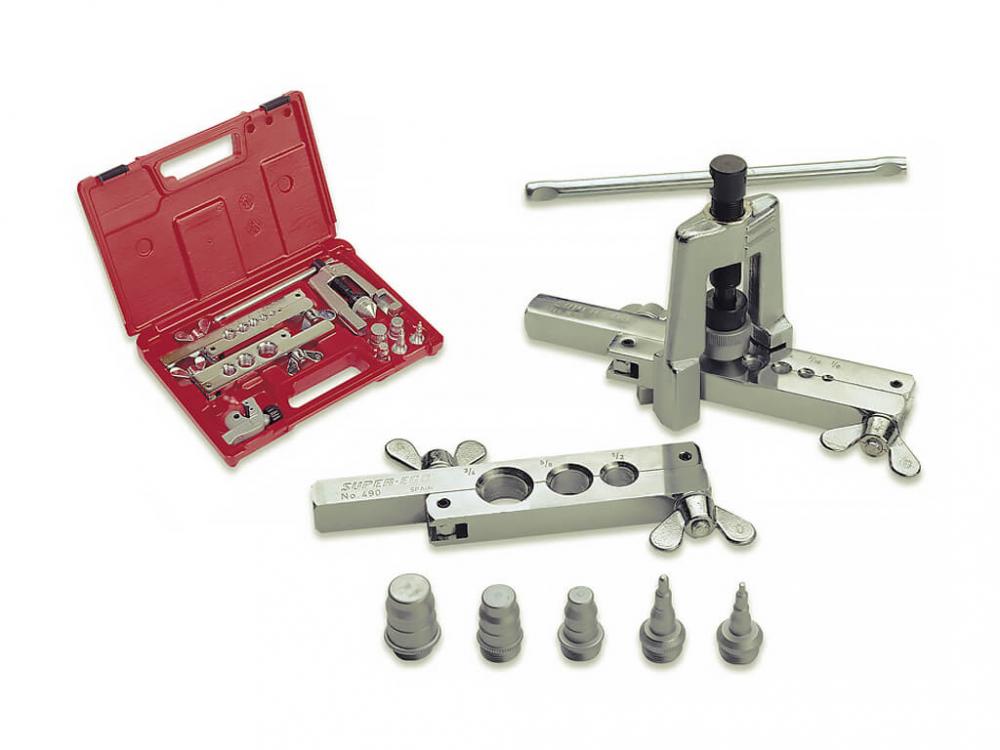 Набор SUPER-EGO 490 развальцовки 1/8"-3/4" с адаптерами 3/16"-3/4" + труборез 722100000 в ящике