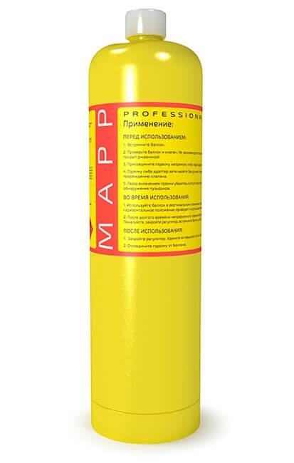 Газ MAP/Pro для пайки медных труб в стальных баллонах 1л