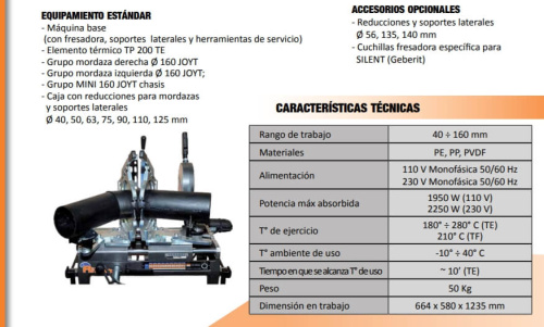 MINI 160 JOYT ELBOWS TE с комплектом вкладышей зажимов Ø 40-140 мм