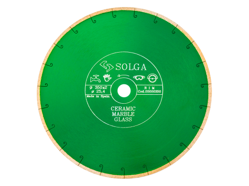 Диск алмазный Solga Diamant CERAMICS, MARBLE сплошной (керамика, мрамор) 350мм/25,4
