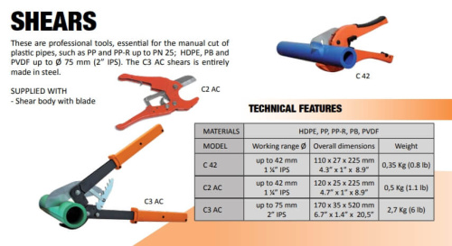 Ножницы С3 АС для пластиковых труб до 75мм