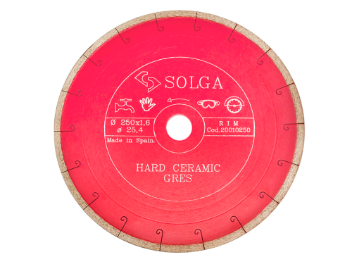 Диск алмазный Solga Diamant HARD CERAMICS сплошной (керамогранит) 250мм/25,4