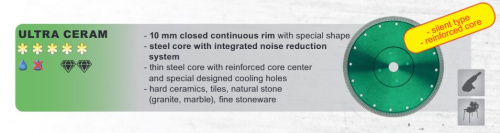 Диск алмазный Ø  230 x 25,4/22,2 Ultra Ceram