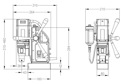 Сверлильный станок Euroboor ECO.40S+ на магнитном основании с внутренним кабелем, ø 12-40 мм
