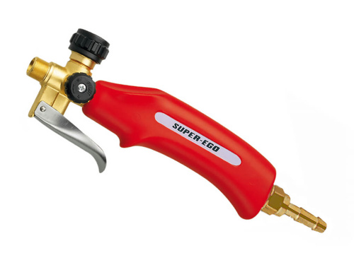 Рукоятка пропановой горелки SUPER-EGO соединение для сопел резьбовое М14х1, с курком, газовым регулятором и штуцерным соединением под шланг.