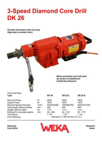 DRILLKOMPLEKT 200 Standart (Drill25C+BDK26 (WEKA  2,6 кВт)