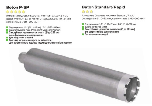 Алмазные коронки Dr. Schulze Super Premium Ф 172 Ar  1 1/4" L 450