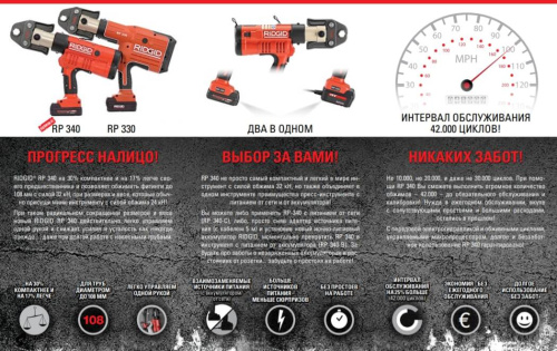 Пресс-инструмент RP 210-B "Compact" аккумулятор 44166 Ridgid