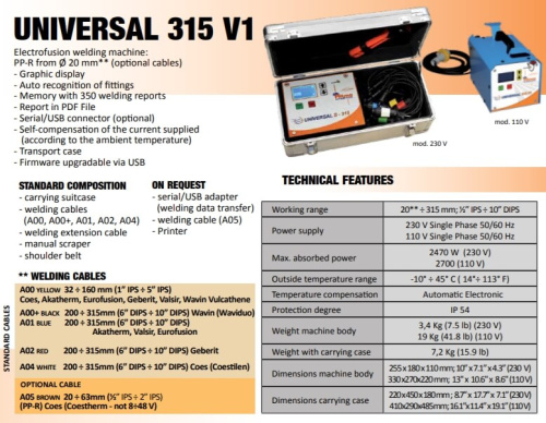 Аппарат для электромуфтовой сварки RITMO UNIVERSAL 315