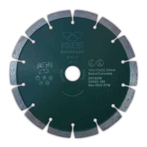 Диск алмазный KEOS Standart сегментный (бетон) 180мм/22,23 (DBS02.180)