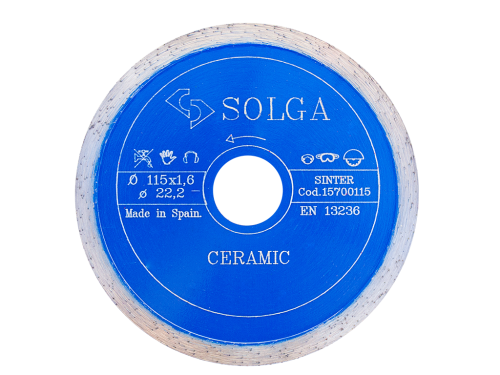 Диск алмазный Solga Diamant CERAMICS, MARBLE сплошной (керамика, мрамор) 115мм/22,23